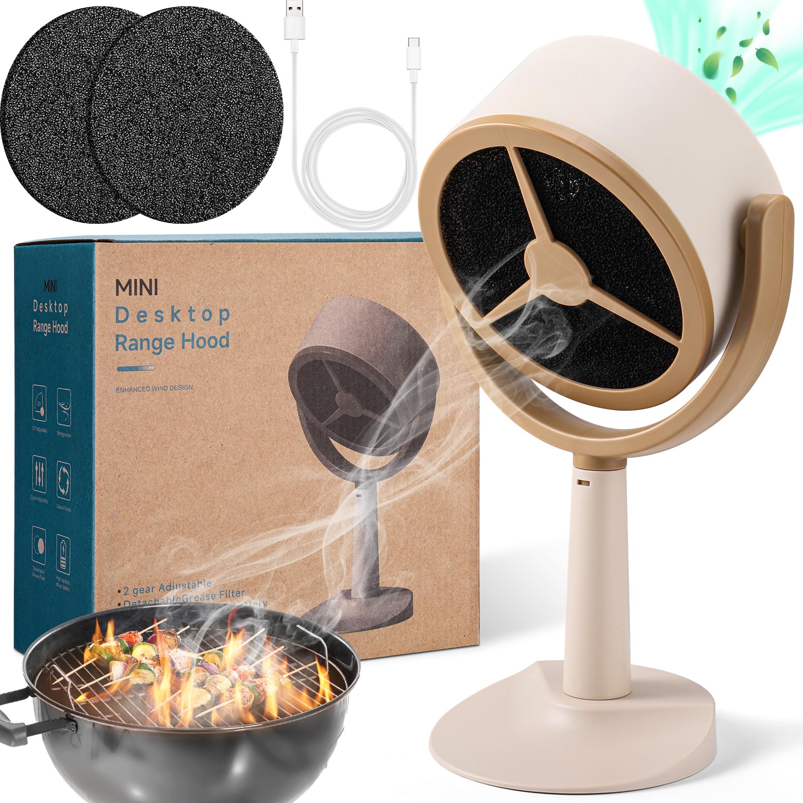 Foto 2 pulgar | Campana Extractora Portátil Mity Rain Recargable Con Filtro De Carbono - Venta Internacional.