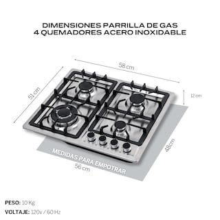 Foto 4 | Combo Parrilla de Gas y Campana Acero Inoxidable Fline Ma4ta60 4 Quemadores