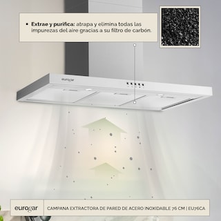 Foto 4 | Campana Extractora De Pared Acero Inoxidable 76 Cm