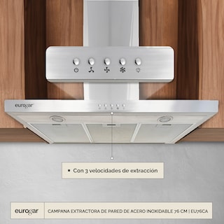 Foto 5 | Campana Extractora De Pared Acero Inoxidable 76 Cm