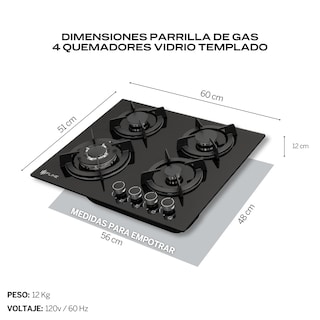 Foto 4 | Combo Parrilla de Gas y Campana Acero Inoxidable Fline Os4br60 Negro