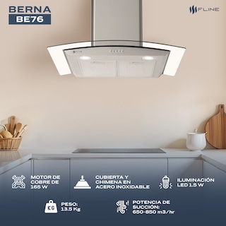 Foto 4 | Campana Extractora de Cocina Fline 76 cm de Acero Inoxidable 3 Velocidades
