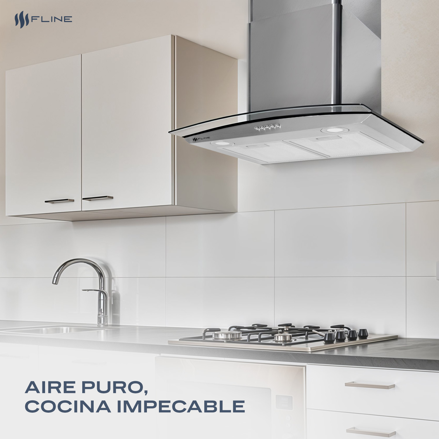 Foto 6 pulgar | Campana Extractora de Cocina Fline 76 cm de Acero Inoxidable  3 Velocidades