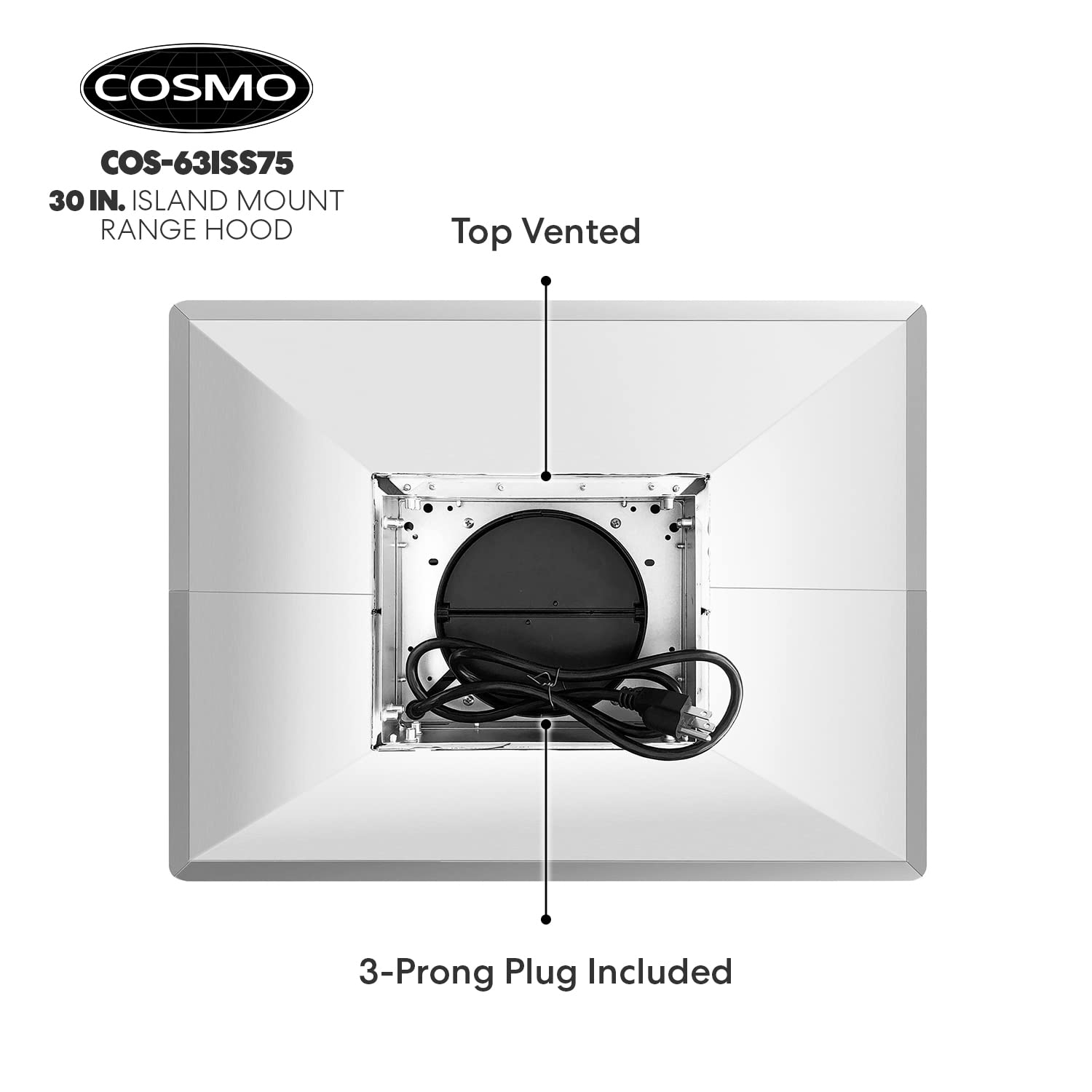 Foto 7 pulgar | Campana Extractora Island Cosmo Cos-63iss75 Con 380 Cfm, 90 Cm, Acero Inoxidable - Venta Internacional.
