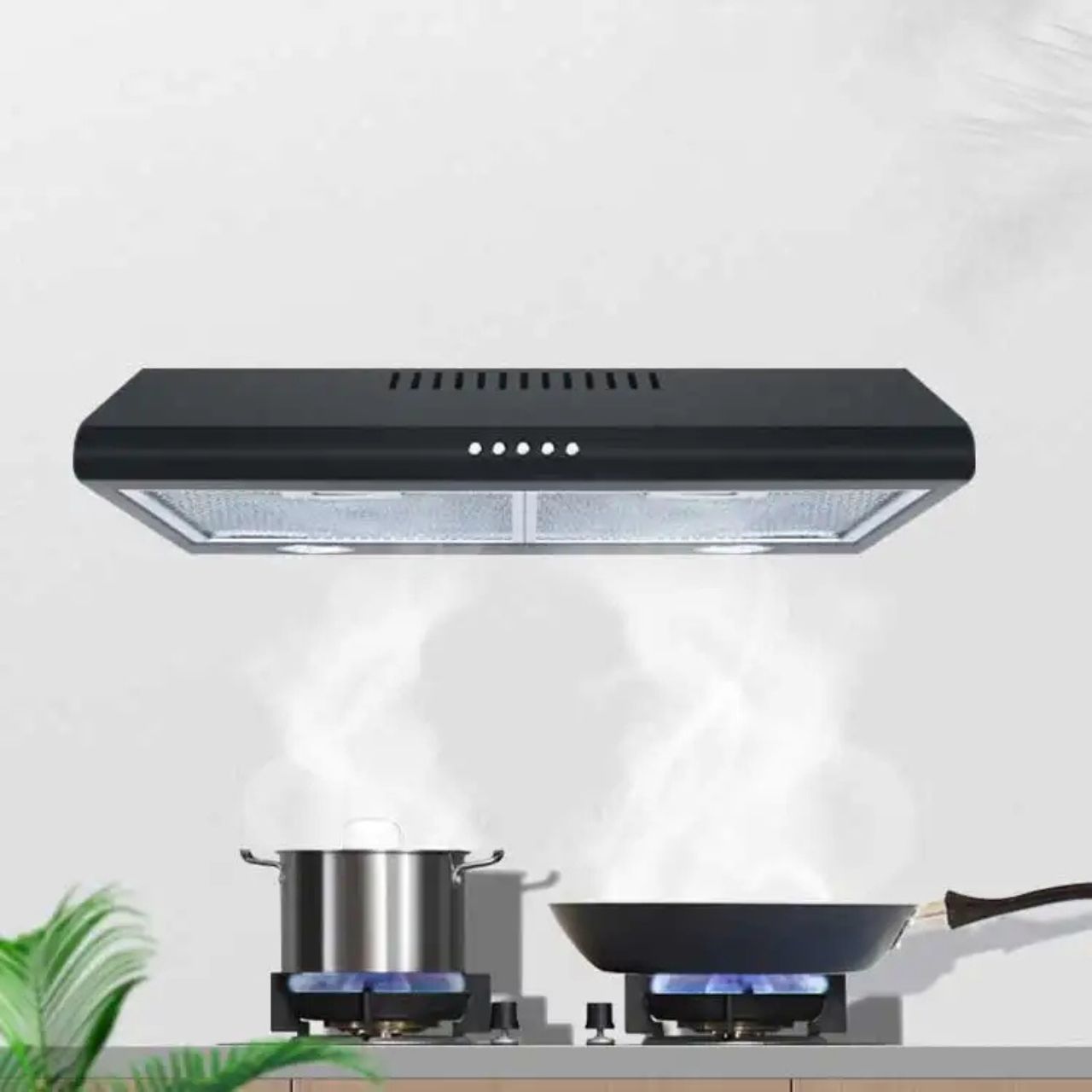 Foto 5 pulgar | Campana De Cocina Plana 60 Cm Bluelander Negro Con Salida De Aire Y Filtro De Carbón Activado