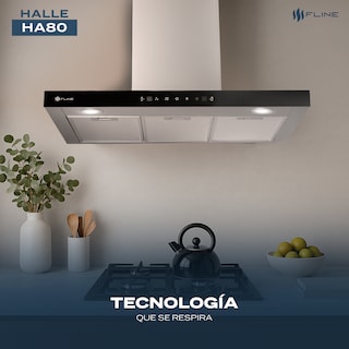 Foto 5 | Campana De Cocina 80 Cm Tipo T De Pared Controles Touch Y Sensor Extractora Acero Inoxidable 3 Velocidades Halle