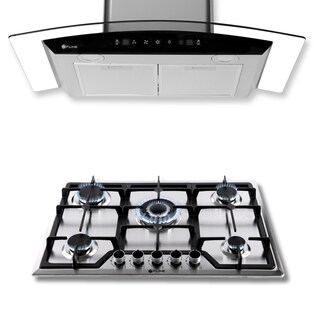 Foto 1 | Fline Combo Parrilla De Gas Y Campana Extractora 76 Cm Pared Touch Gris Lu5tr76