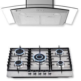 Foto 1 | Fline Combo Parrilla De Gas Y Campana Extractora 76 Cm Pared Botones Acero Inox Ma5be76