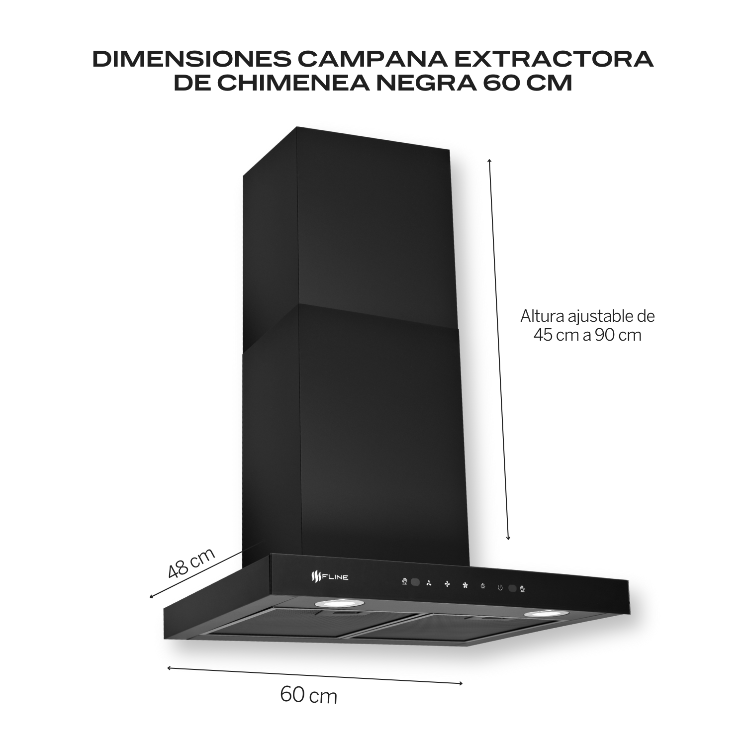 Foto 4 pulgar | Fline  Combo Parrilla De Gas Y  Campana Extractora 60 Cm  Pared Tipo T  Negra  Os4ni60