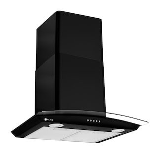 Foto 1 | Campana De Cocina 60 Cm Negro Matte De Pared Cristal Curvo Controles De Boton Extractora 3 Velocidades Aalborg 60