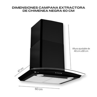 Foto 3 | Fline Combo Parrilla De Gas Y Campana Extractora 60 Cm Pared Botones Negra Op4aa60