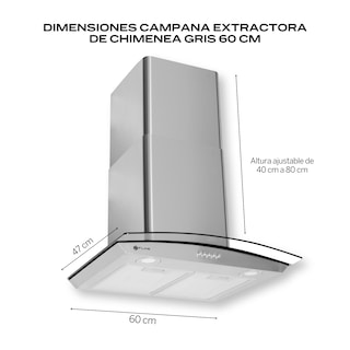 Foto 3 | Fline Combo Parrilla De Gas Y Campana Extractora 60 Cm Pared Botones Acero Inox Ma4be60