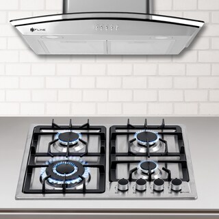 Foto 5 | Fline Combo Parrilla De Gas Y Campana Extractora 60 Cm Pared Botones Acero Inox Ma4be60