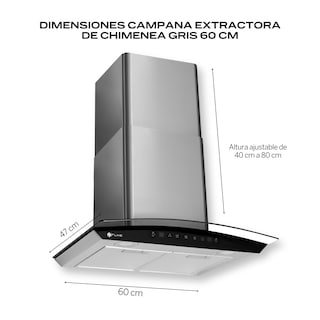 Foto 3 | Fline Combo Parrilla De Gas Y Campana Extractora 60 Cm Pared Sensor Touch Grislu4tr60