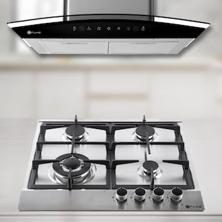 Foto 5 | Fline Combo Parrilla De Gas Y Campana Extractora 60 Cm Pared Sensor Touch Grislu4tr60