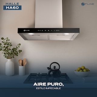 Foto 5 | Campana De Cocina 60 Cm Tipo T De Pared Controles Touch Y Sensor Extractora Acero Inoxidable 3 Velocidades Halle
