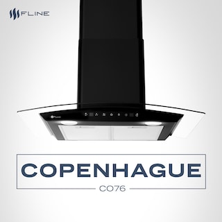 Foto 6 | Campana De Cocina 76 Cm De Pared Cristal Curvo Y Color Negro Matte Controles Touch 3 Velocidades Copenhague 76