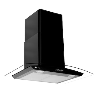 Foto 1 | Campana De Cocina 76 Cm Negro Matte De Pared Cristal Curvo Controles De Boton Extractora 3 Velocidades Aalborg 76