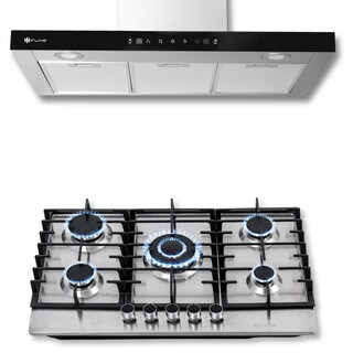 Foto 1 | Fline Combo Parrilla De Gas Y Campana Extractora 80 Cm Pared Tipo T Acero Inox Ma5ha80