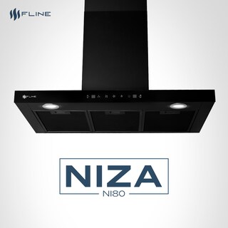 Foto 6 | Fline Campana De Cocina 80 Cm Tipo T Negro Matte De Pared Controles Touch Y Sensorextractora 3 Velocidades Niza