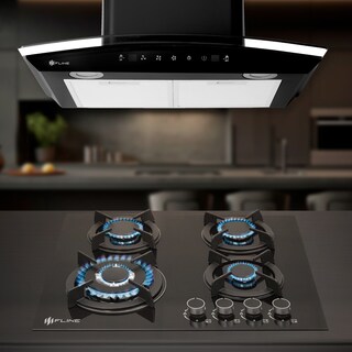 Foto 5 | Fline Combo Parrilla De Gas Y Campana Extractora 60 Cm Pared Touch Negra Os4co60