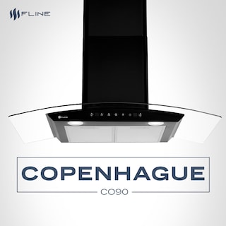 Foto 6 | Campana De Cocina 90 Cm De Pared Cristal Curvo Y Color Negro Matte Controles Touch 3 Velocidades Copenhague 90