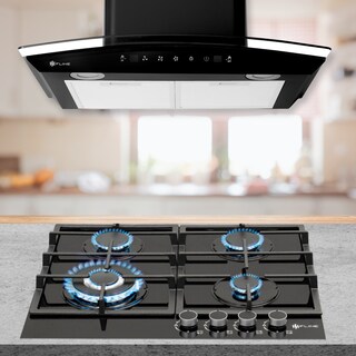 Foto 5 | Fline Combo Parrilla De Gas Y Campana Extractora 60 Cm Pared Touch Negra Op4co60