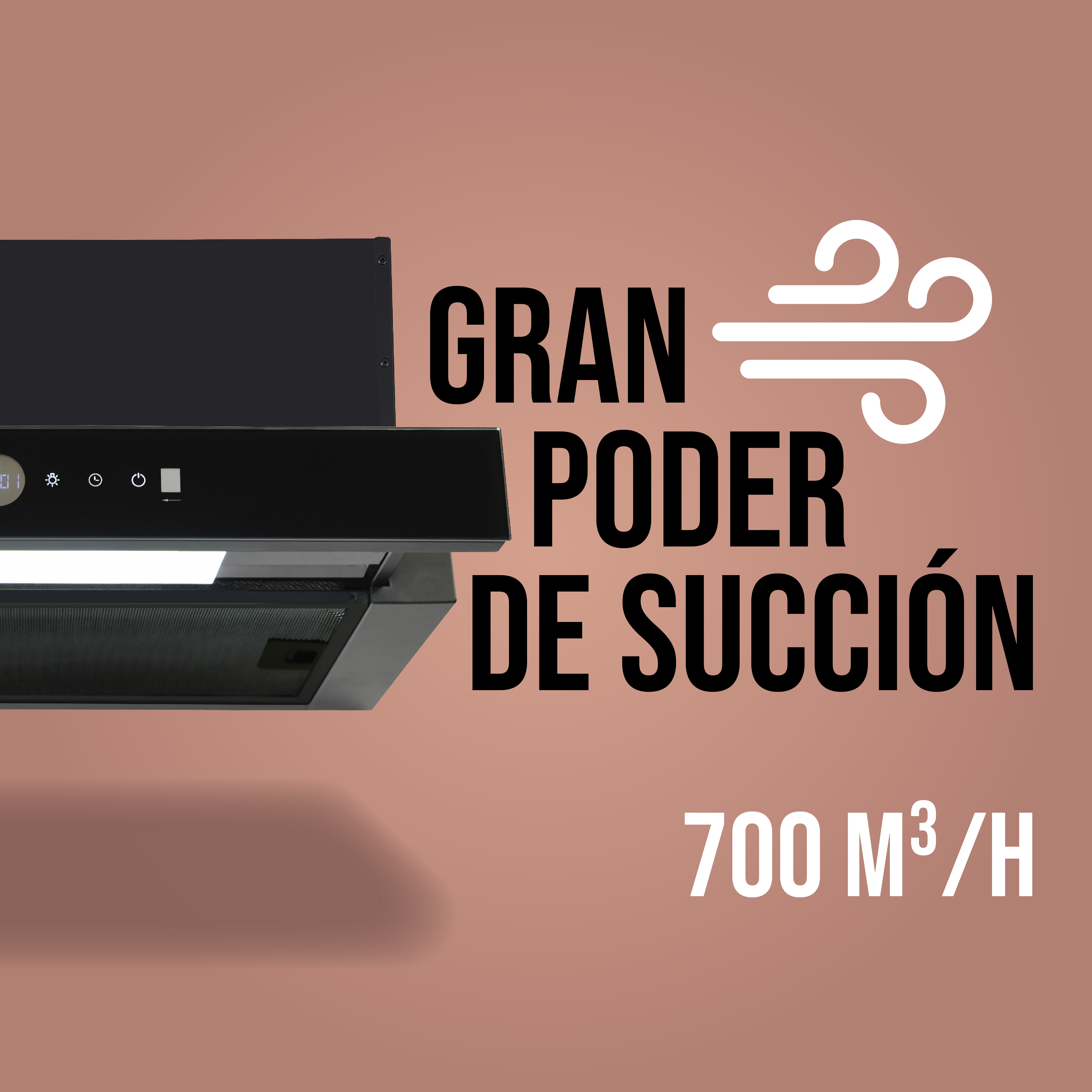 Foto 2 | Campana Extractora Telescópica De Cocina Era 60cm Acero Inox