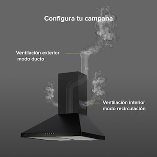 Foto 6 | Campana de Pared Avera Cep60n Negra para Cocina Piramidal 60 cm 3 Velocidades