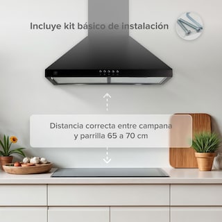 Foto 7 | Campana de Pared Avera Cep60n Negra para Cocina Piramidal 60 cm 3 Velocidades