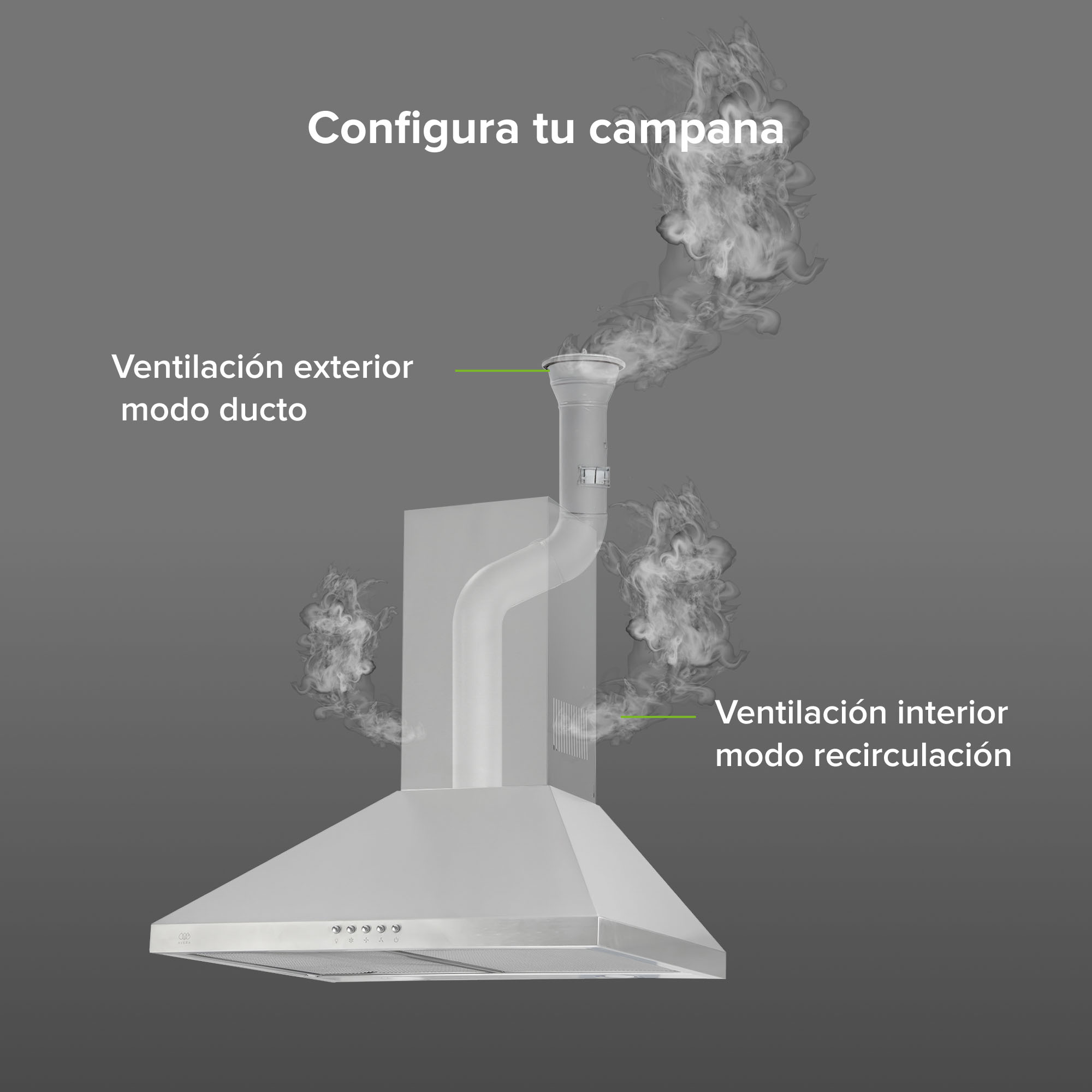 Foto 7 pulgar | Campana Para Cocina De Pared Piramidal 60 Cm 3 Velocidades Avera Cep60