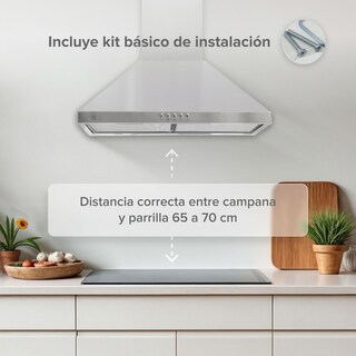Foto 7 | Campana de Pared Avera Cep60 Plateada para Cocina Piramidal 60 cm 3 Velocidades