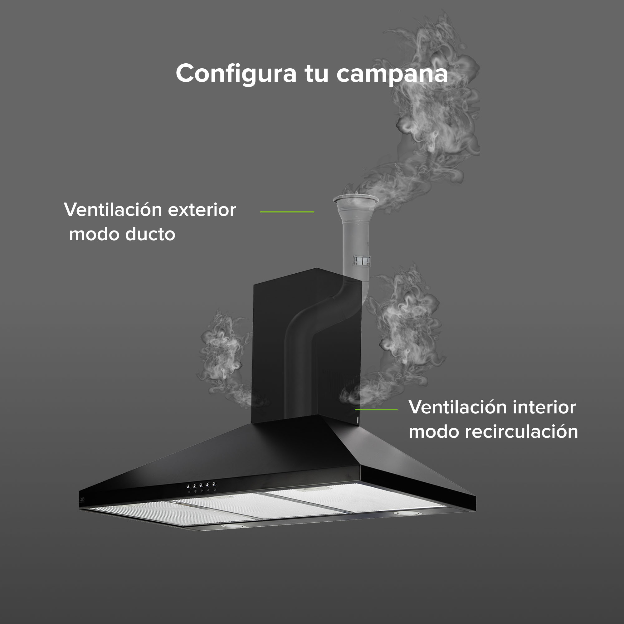 Foto 6 pulgar | Campana Para Cocina De Pared Piramidal 90 Cm 3 Velocidades Negro Avera Cep90n