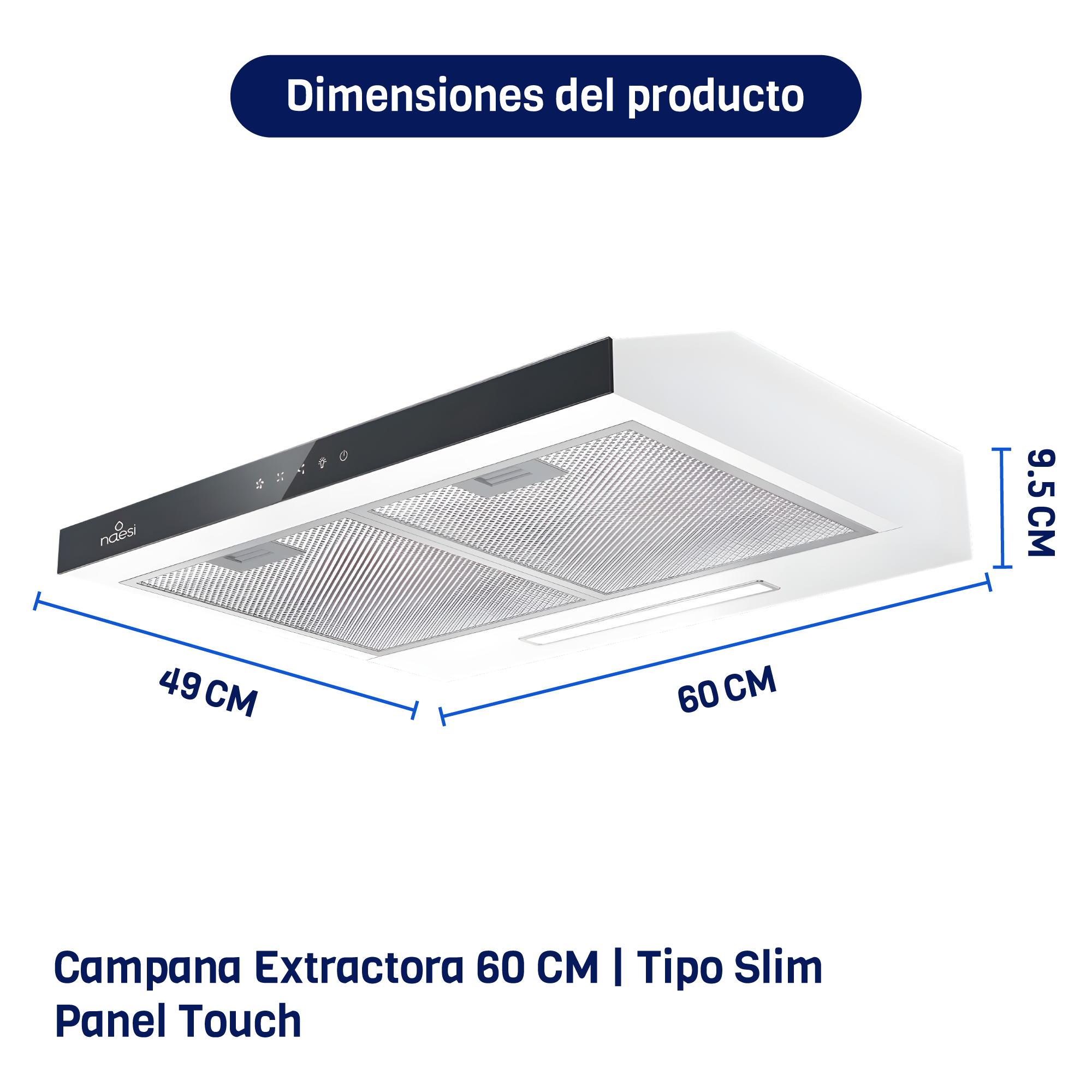 Foto 4 pulgar | Combo Campana Slim Con Luz Led 60 Cm + Parrilla Empotrable 4 Quemadores Acero Inoxidable Naesi