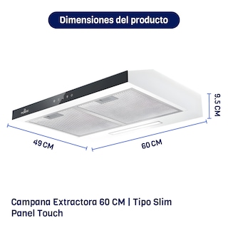 Foto 3 | Combo Campana Slim Con Luz Led 60 Cm + Parrilla Empotrable 4 Quemadores Acero Inoxidable Naesi