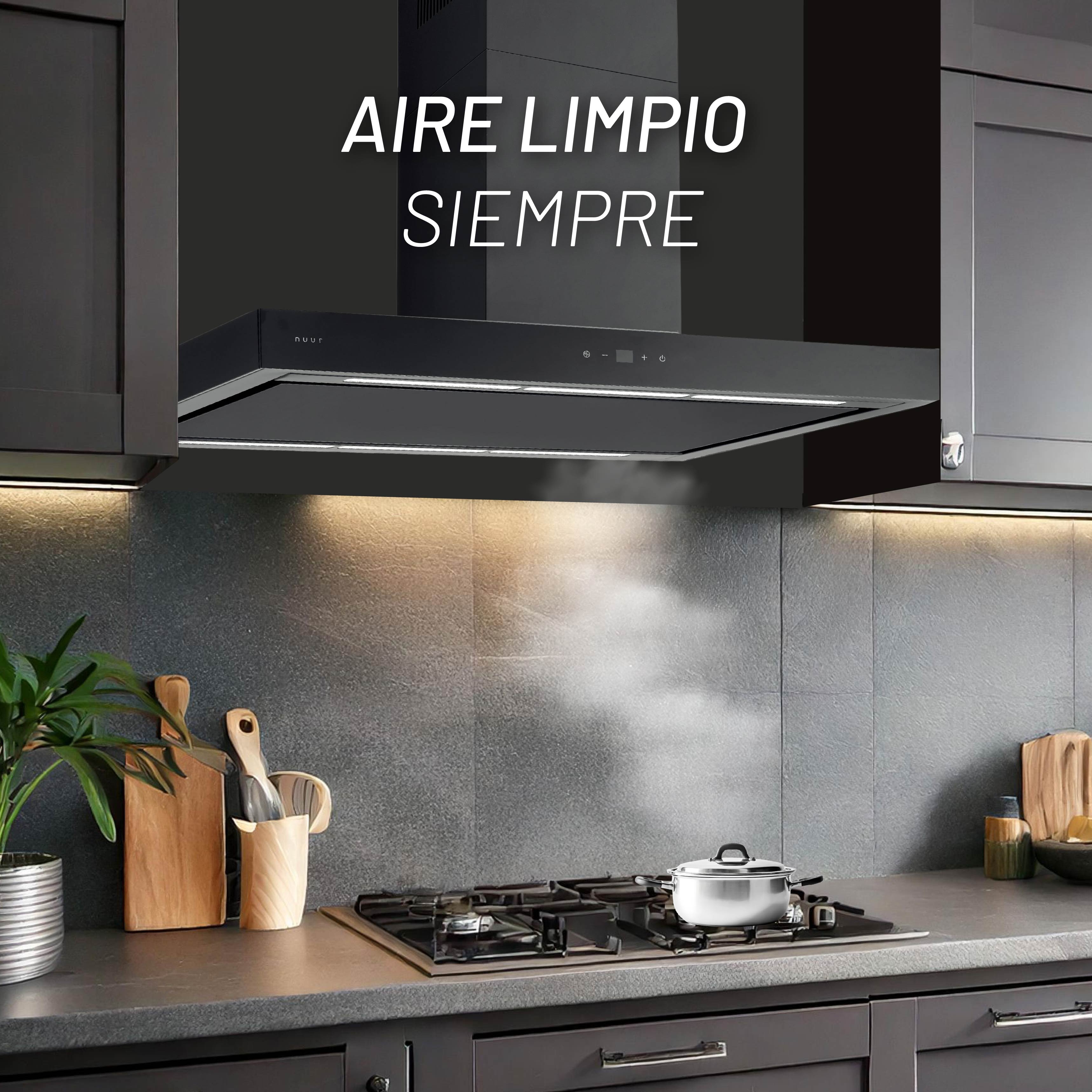 Foto 3 pulgar | Campana De Isla En Color Negro De 90cm Con Cuerpo En Acero Inoxidable Y Control Digital Con Wifi