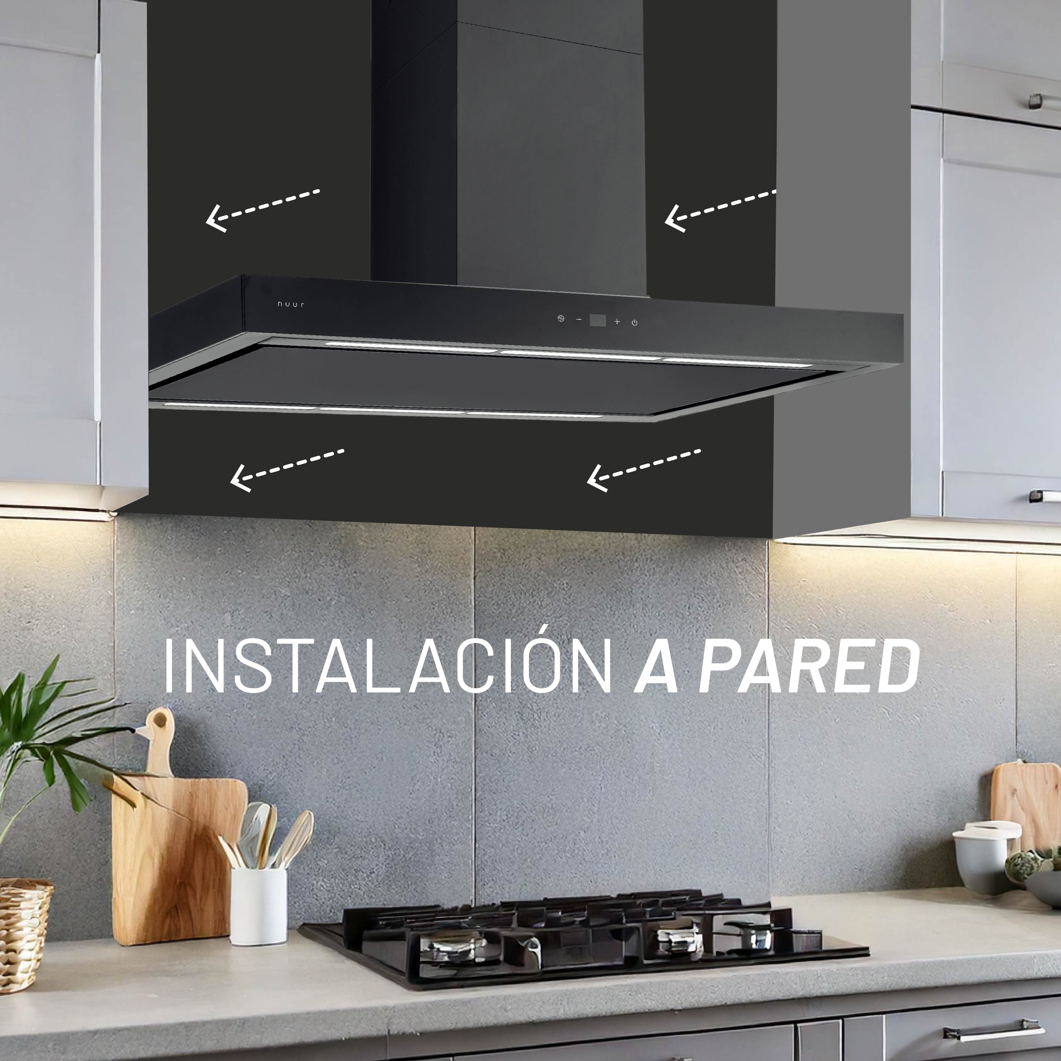 Foto 4 | Campana De Isla En Color Negro De 90cm Con Cuerpo En Acero Inoxidable Y Control Digital Con Wifi