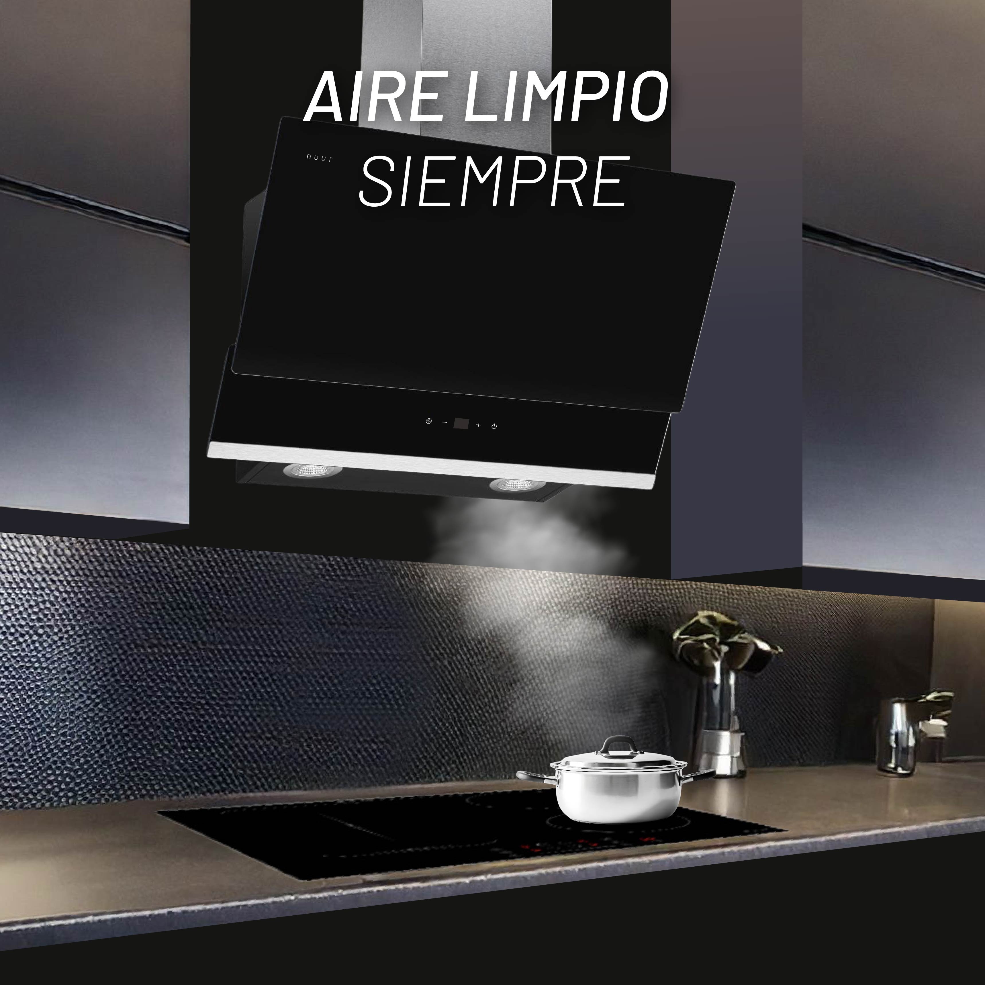 Foto 3 pulgar | Campana Extractora A Pared Acero Inoxidable Y Cristal Templado 60 Cm / Control Digital Con Wifi