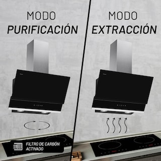 Foto 3 | Campana Extractora A Pared Acero Inoxidable Y Cristal Templado 60 Cm / Control Digital Con Wifi