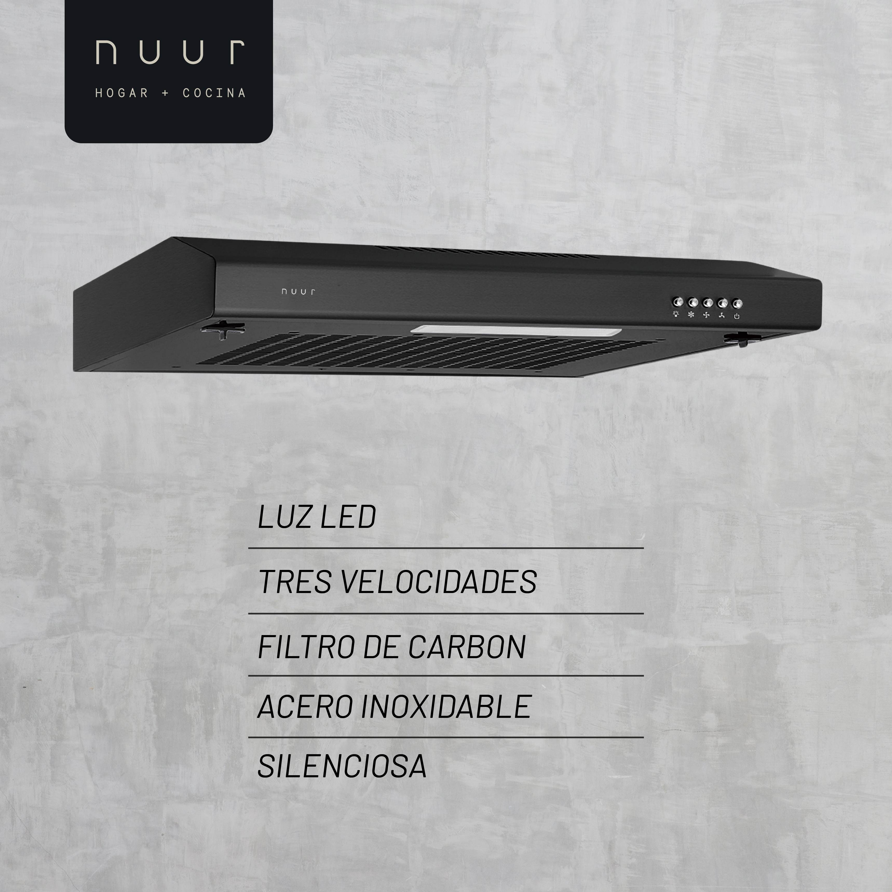Foto 4 pulgar | Campana Extractora A Pared Acero Inoxidable 60 Cm Color Negro