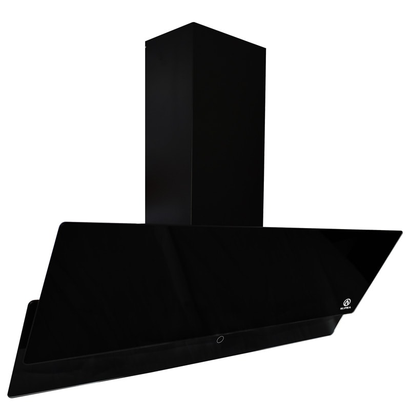 Campana Extractora Cp-90 Decorativa De Pared De Tipo Pantalla Con Cristal Templado Color Negro