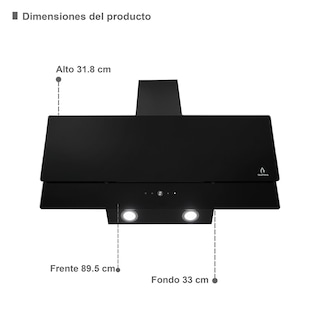 Foto 7 | Campana Extractora Cp-90 Decorativa De Pared De Tipo Pantalla Con Cristal Templado Color Negro