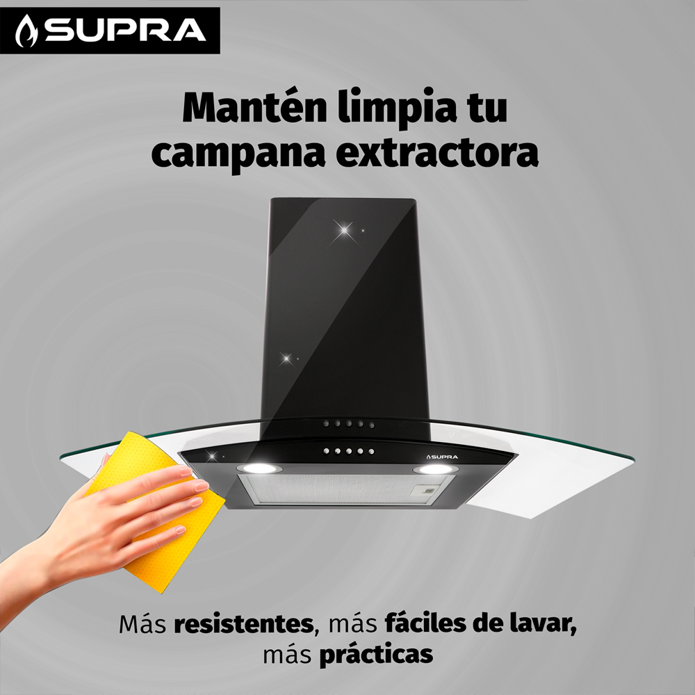 Foto 4 | Campana Extractora Cc-76-black Decorativa De Pared De Acero Inoxidable Color Negro
