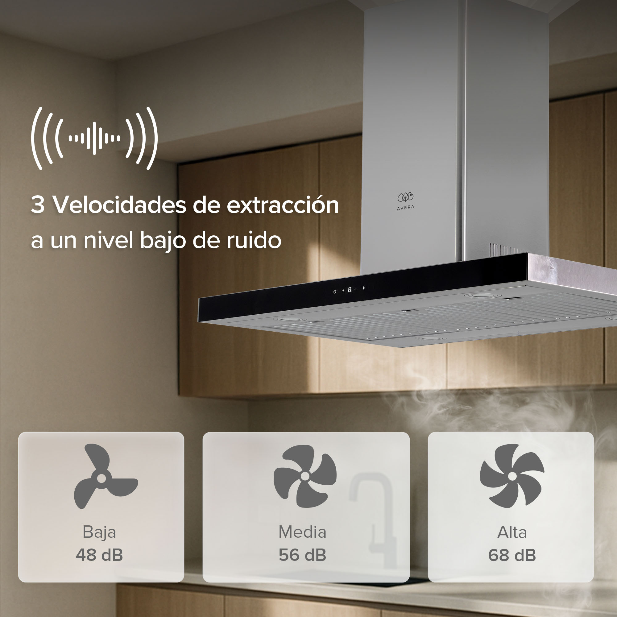 Foto 6 pulgar | Campana De Cocina De Isla Tipo T 90 Cm En Acero Inoxidable Con Tecnología Sin Contacto