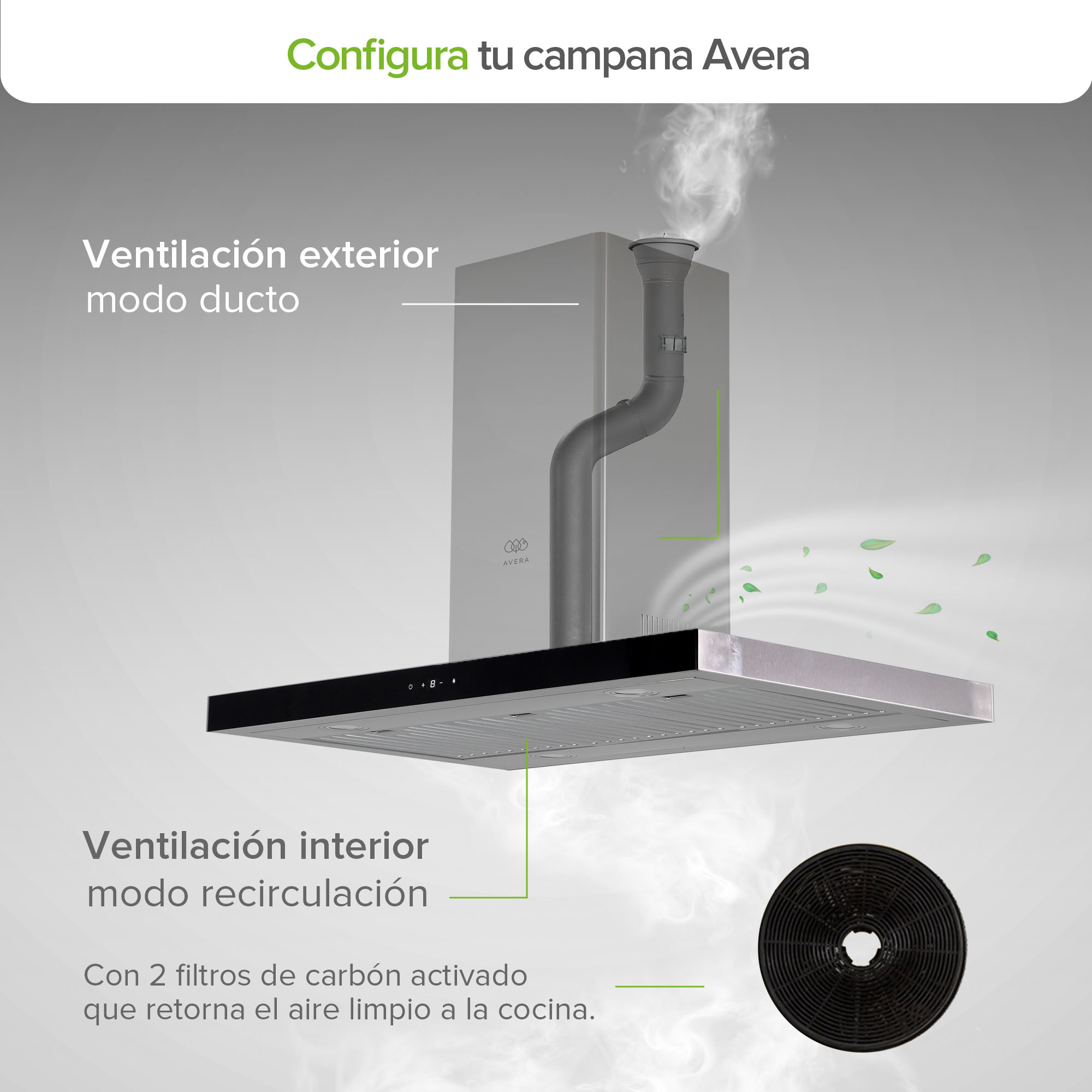 Foto 7 pulgar | Campana De Cocina De Isla Tipo T 90 Cm En Acero Inoxidable Con Tecnología Sin Contacto