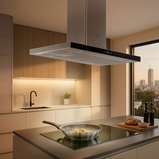 Foto 8 | Campana De Cocina De Isla Tipo T 90 Cm En Acero Inoxidable Con Tecnología Sin Contacto