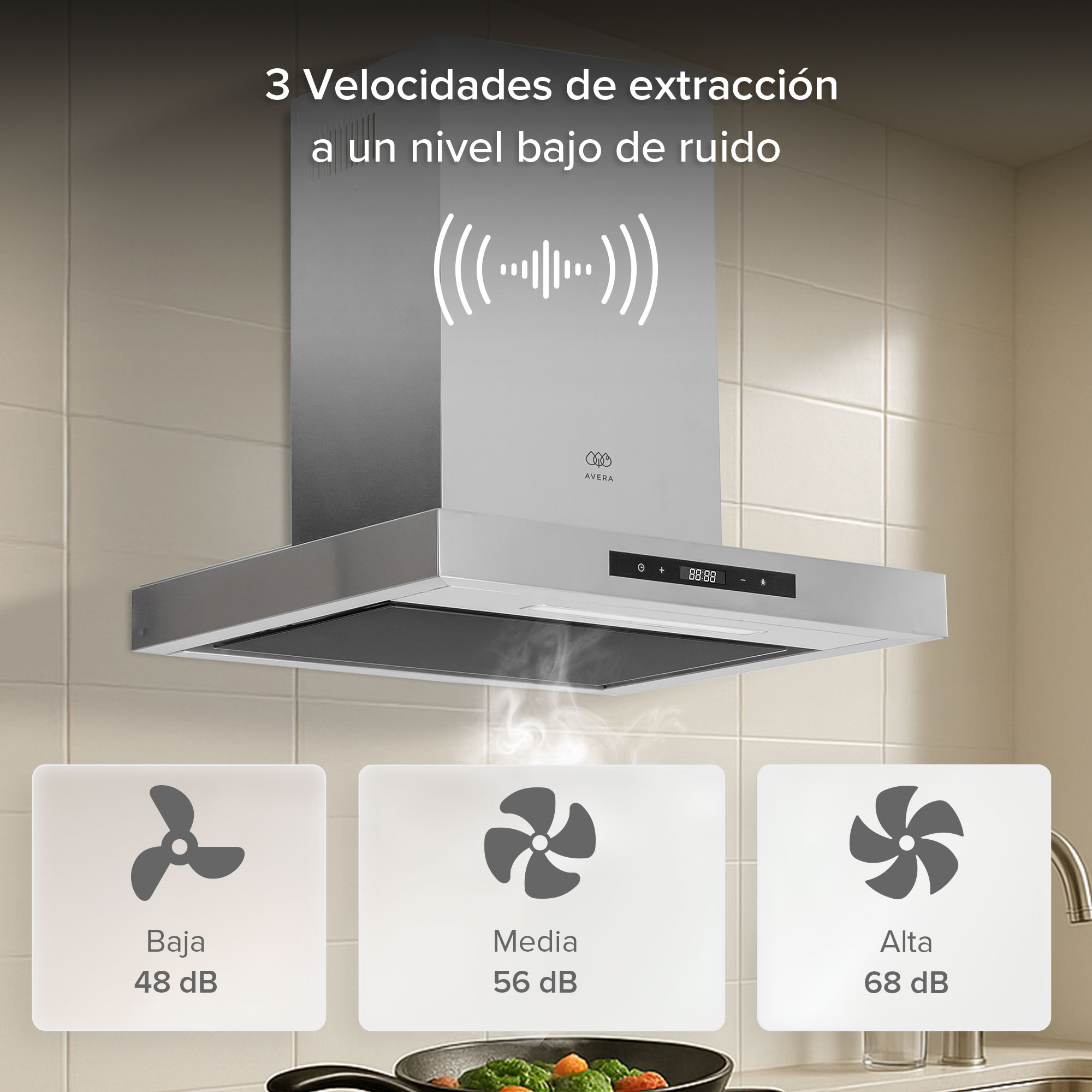 Foto 6 pulgar | Campana De Cocina De Pared Tipo T 60 Cm En Acero Inoxidable Con Tecnología Sin Contacto