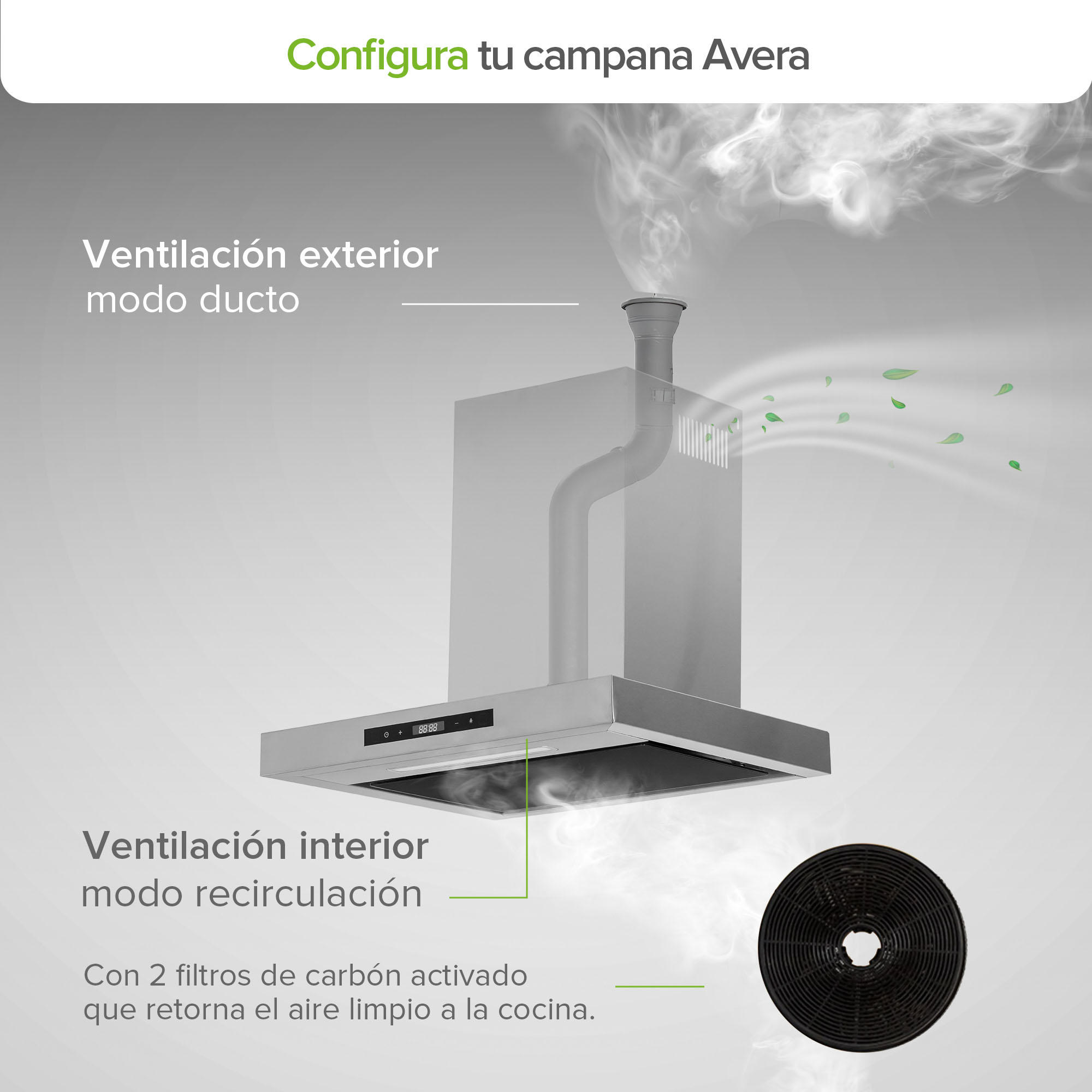 Foto 7 pulgar | Campana De Cocina De Pared Tipo T 60 Cm En Acero Inoxidable Con Tecnología Sin Contacto