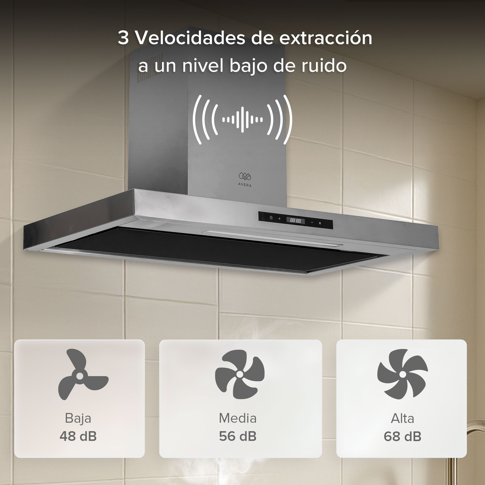 Foto 6 pulgar | Campana De Cocina De Pared Tipo T 90 Cm En Acero Inoxidable Con Tecnología Sin Contacto