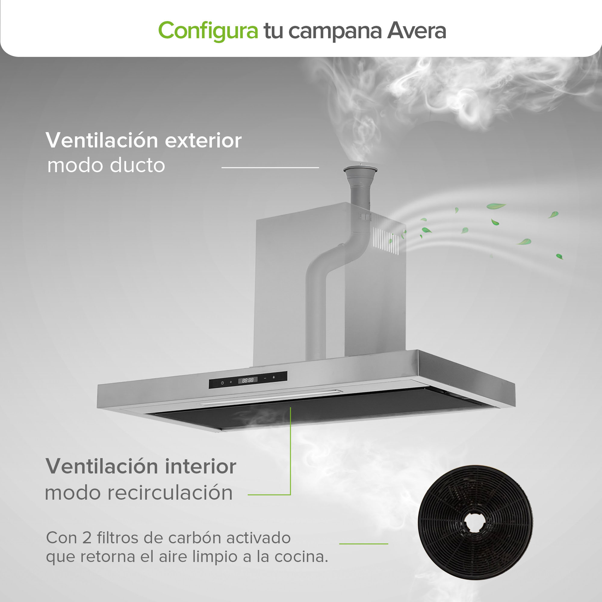 Foto 7 pulgar | Campana De Cocina De Pared Tipo T 90 Cm En Acero Inoxidable Con Tecnología Sin Contacto